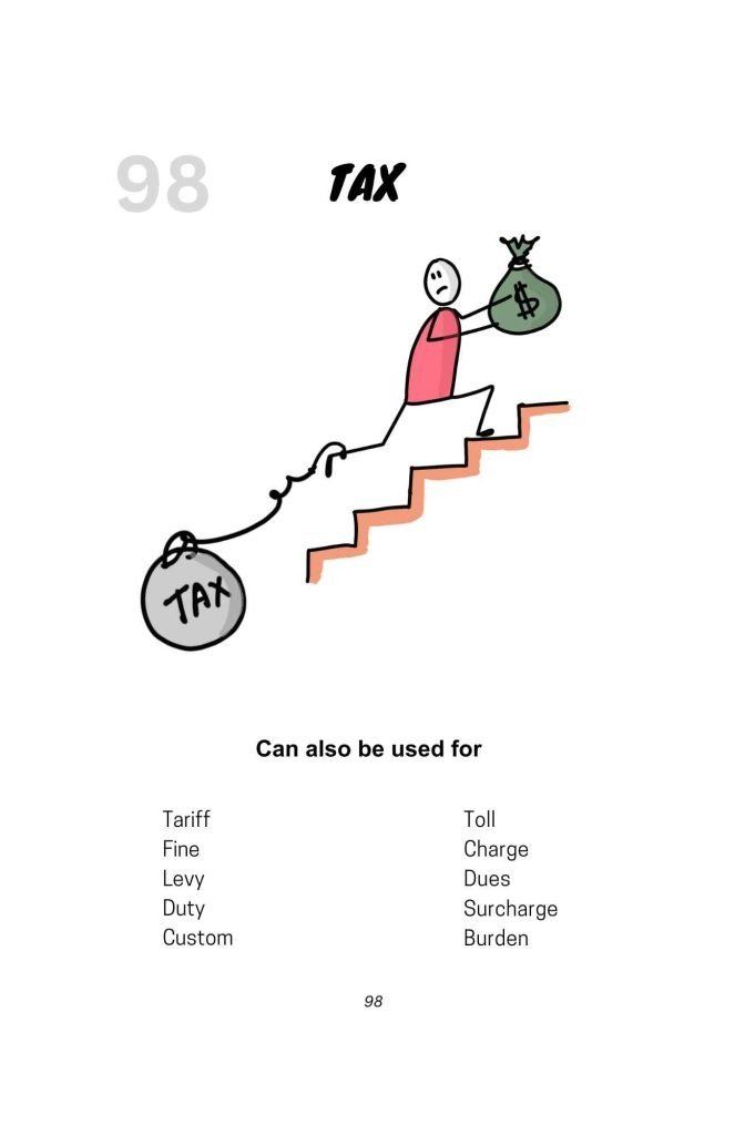 100 business metaphors for sketchnotes - tax